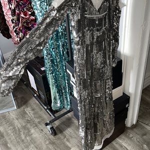 Silver Sequin Free People Dress